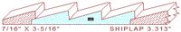 Shiplap Moulding 3-5/16" Shiplap Moulding 3-5/16"