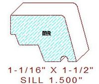 1-1/2" Drip Cap Moulding Profile 