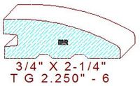 Flooring Reducer 2-1/4" - 6 Flooring Reducer 2-1/4" - 6