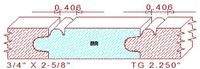 Tongue & Groove 2-1/4" Tongue & Groove 2-1/4"