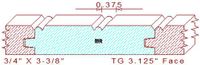 Tongue & Groove 3-1/8" Tongue & Groove 3-1/8"