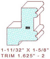 Trim Moulding 1-5/8" - 2 Trim Moulding 1-5/8" - 2