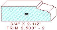 Trim Moulding 2-1/2" - 2 Trim Moulding 2-1/2" - 2