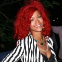 Rihanna Rocks Her Red Hair On Set