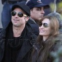 Brad Pitt And Angelina Jolie On Set In Budapest