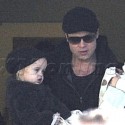 First Photos Of Brad Pitt Arriving In Budapest With Knox And Vivienne