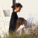 Katie Holmes And Suri On Hollywood Hills Set