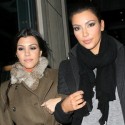 Kim And Kourtney Kardashian Share A Laugh In NYC