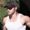 Kellan Lutz Takes His Dog For A Jog