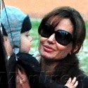Angelina And The Kids Get A Taste Of Snow