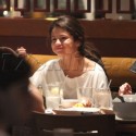 Selena Smiles At Lunch Without Bieber