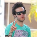 Pete Wentz Flashes The Peace Sign