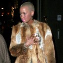 Amber Rose Stays Warm In Fur Coat