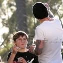 Becks And His Boys Out And About On Saturday