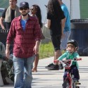 Jordan Bratman Takes Son Max For A Bike Ride