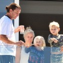 Gavin Rossdale Arrives To Eden Roc With Kids In Tow