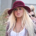 Christina Aguilera Sports Crimpy Hair On Her Way To The Recording Studio