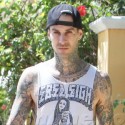 Travis Barker Strolls Through Malibu With His Kids