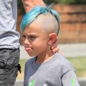 Kingston Rossdale Rocks A Blue Mowhawk In LA