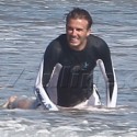 David Beckham And His Boys Boogie Board In Malibu