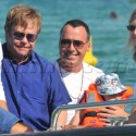 Elton John And David Furnish In Saint-Tropez With Son