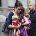 Katie Holmes Holds On Tight To Suri In NYC