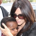 Sandra Bullock And Baby Louis Leave LAX