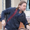 Brad Pitt On Set Of World War Z