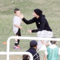 David Beckham Hits The Field With Son Cruz
