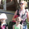 Denise Richards Picks Up The Girls From Tennis Lessons
