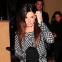 Sandra Bullock Sports Patterned Dress