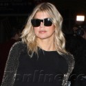 Fergie Rocks Head To Toe Black At LAX