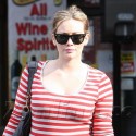Hilary Duff Sports Stripes As She Runs Errands In Hollywood