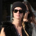 Nicky Hilton Wears A Fur Vest And Tank In Beverly Hills