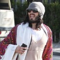 Russell Brand Gets Into The Yoga Spirit