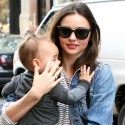 Miranda Kerr Takes Son Flynn Out In NYC