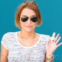 Miley Cyrus Smiles At The Pilates Studio