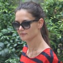 Katie Holmes Strides In Stripes To Dance Class