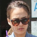 Jessica Alba Grabs Coffee While Wearing Special Necklace
