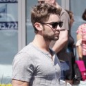 Chace Crawford Sports Tight T-Shirt In Malibu