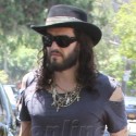 Russell Brand Heads To His Studio In LA