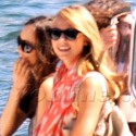 Stacy Keibler Takes Her Girlfriends For A Ride On George Cloony's Boat