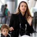 Jessica Alba And Family Catch A Flight Out Of JFK