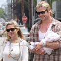 Chris Hemsworth And Wife Elsa Stroll Through Santa Monica With Daughter India