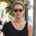 Jessica Alba Heads To A Meeting