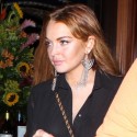 Lindsay Lohan Dines At Wolfgang Puck With Friends