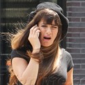 Lea Michele Gets Animated On The <em>Glee</em> Set
