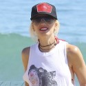 Gwen Stefani Hits The Beach With Her Boys