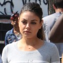 Mila Kunis On The Set Of "The Angriest Man In Brooklyn"