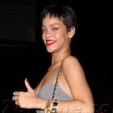 Rihanna Leaves The Studio In A Skintight Dress
